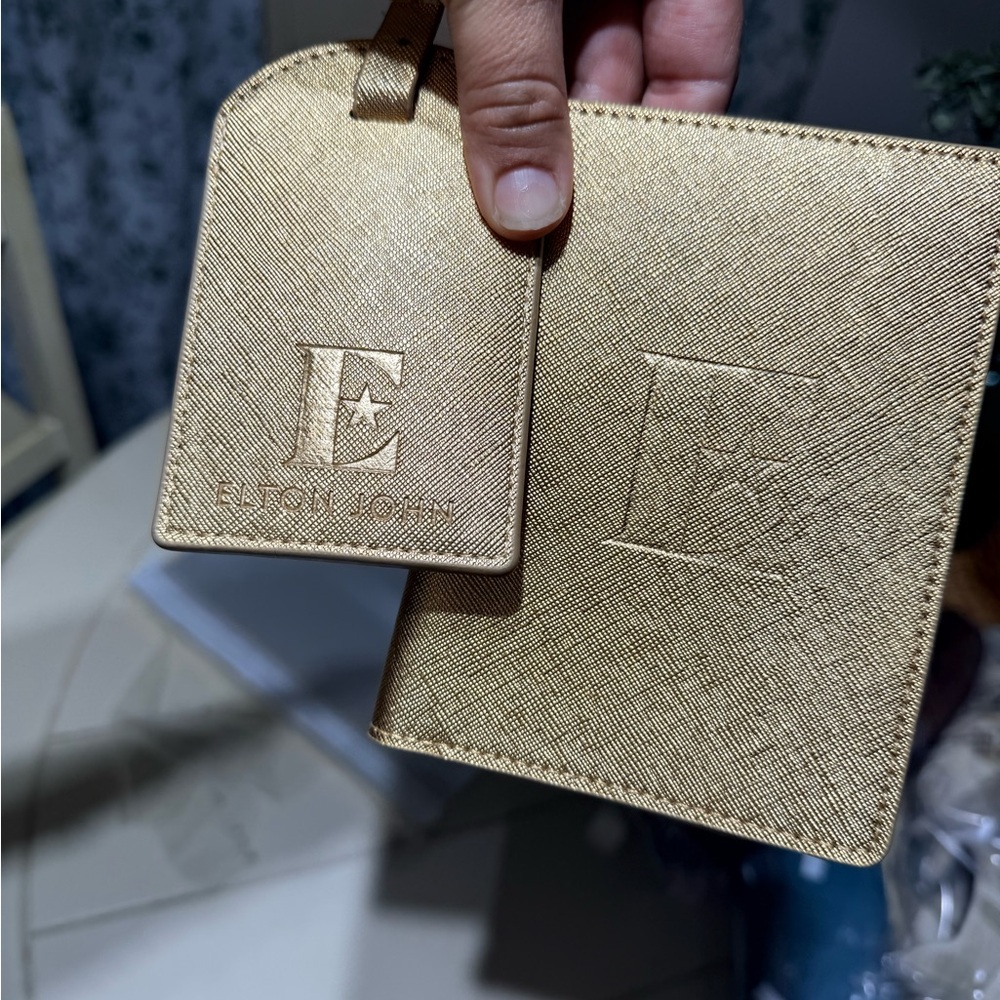 Elton John Gold Travel Set with Initials
